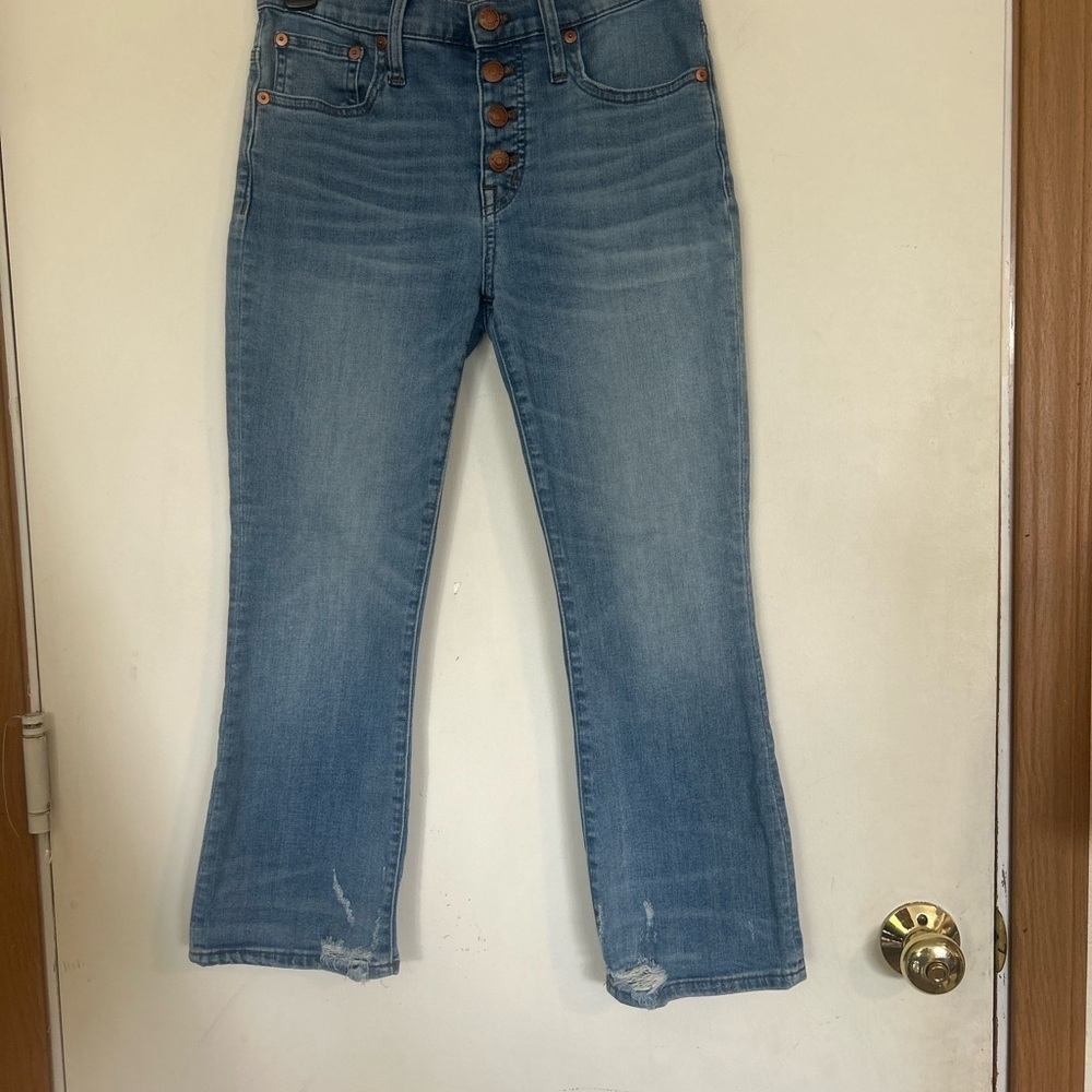 Madewell Womens Cali Demi Boot Jeans 25P Blue High Rise Button Fly
Distressed
